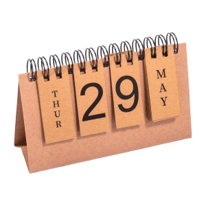 ON™ Cardboard perpetual calendar with spiral (days and months in English)