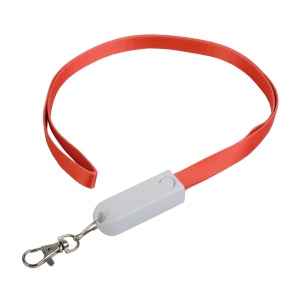ON™ Lanyard with snap hook, with charging cable function with Micro-USB/Lightning/USB type C/U