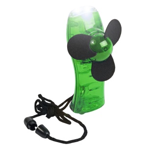 ON™ Mini pocket fan with built-in 2-LED torch light (AA batteries not included)