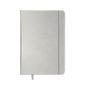 ON™ PU notebook with coloured elastic, ruled sheets (80 pages), ivory colour, satin bookmark