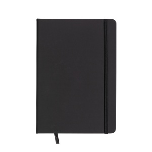 ON™ PU notebook with coloured elastic, ruled sheets (80 pages), ivory colour, satin bookmark