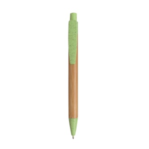 ON™ Push button ball pen with bamboo barrel and wheat-straw (50%) and PP (50%) fittings