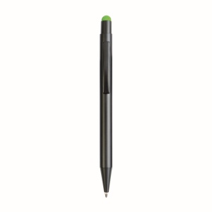 ON™ Aluminum push button ball pen with colored touch screen and laser engraved logo