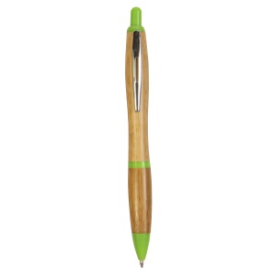 ON™ Push button ball pen in bamboo with chrome fittings