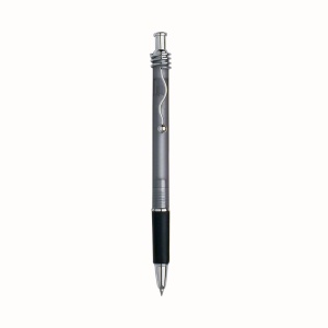 ON™ Snap pen with frosted barrel, metal wavy clip and rubberised grip