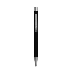 ON™ Recycled paper snap pen, chrome-plated details and metal clip