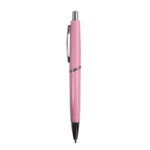 ON™ ABS plastic snap pen with coloured barrel and metal clip, jumbo refill
