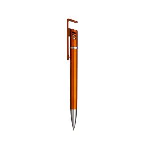 ON™ Plastic twist pen with metallic barrel, mobile phone holder and rubber touch