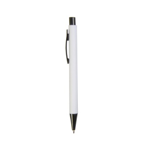ON™ Plastic push botton pen with rubber and metal clip