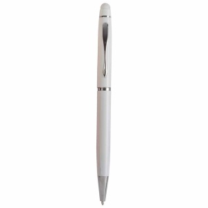 ON™ Metal coloured twist pen with matching touchscreen rubber tip