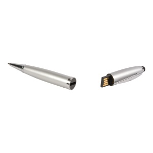 ON™ Plastic black ballpoint pen with 4 GB pen drive and touchscreen tip. Upload on request