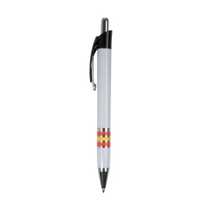 ON™ Plastic snap pen with three-colour grip (Italian, French or Spanish flag), jumbo refill