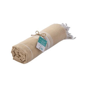 ON™ Recycled cotton fringed beach towel