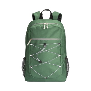 ON™ 600D polyester 4-pocket backpack (two mesh side pockets). Padded straps and back