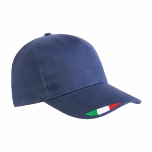 ON™ 5 panels cotton baseball cap with tricolour italian flag embroidery