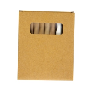 ON™ Set of 6 coloured wooden pencils, plastic sharpener and drawing album, in cardboard box