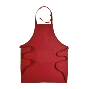 ON™ 30% cotton/70% polyester (180 g/m2) long cooking apron with front pocket and plastic buckl