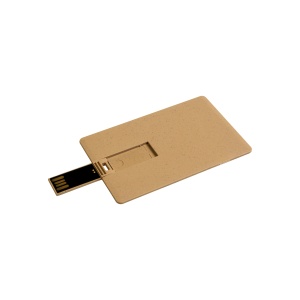 ON™ 4GB wheat-straw and PP card shape pen drive. Upload on request with delivery in 2 weeks