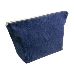 ON™ DENIM 220 g/m2 cotton (85% cotton - 15% polyester) beauty case with zip closure