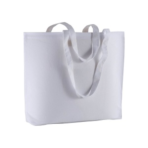 ON 135 g/m2 cotton shopping bag, long handles and bottom gusset