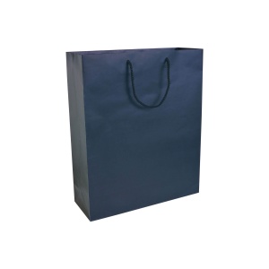 ON 157 g/m2 matte laminated paper shopping bag with gusset and bottom reinforcement