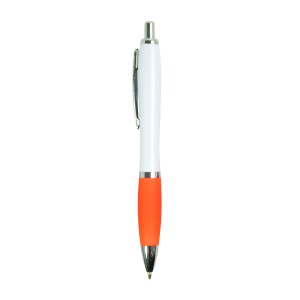 ON ABS plastic snap pen with white barrel, Italian flag-coloured grip and metal clip - Img 17