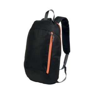 ON Black 600D polyester backpack with 2 pockets and coloured zips. Padded straps and back - Img 3