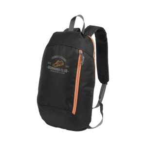 ON Black 600D polyester backpack with 2 pockets and coloured zips. Padded straps and back - Img 12