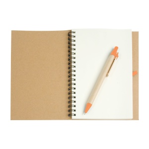 ON Ecycled-paper ring-bound notebook, blank sheets (70 pages) with cardboard pen - Img 7