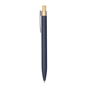 ON Rubberized recycled aluminum snap pen. Burnished details , bamboo button - Img 9