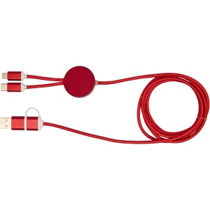 PF™ Alasia 5-in-1 recycled aluminium and plastic 150 cm data sync and 27W fast charge cable