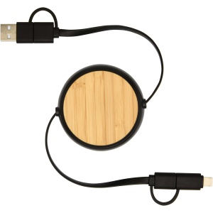 PF™ Chechia 5-in-1 recycled plastic 100 cm retractable data sync and 45W fast charge cable