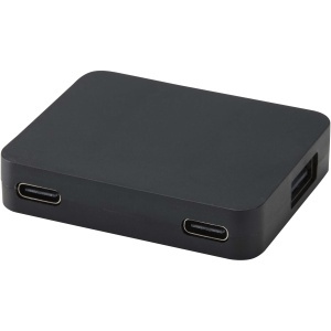 PF™ Gaia hub USB 4 porturi cu USB-A și Type-C și intrare dublă – din plastic reciclat - Img 1