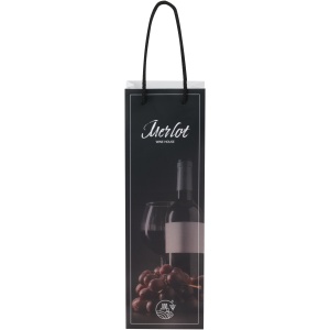 PF™ Handmade 170 g/m2 integra paper wine bottle bag with plastic handles