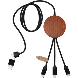 PF™ SCX.design C40 5-in-1 rPET light-up logo charging cable and 10W charging pad