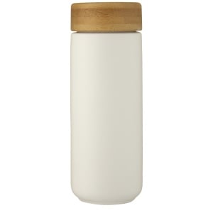 PF Pahar ceramic Lumi 300 ml cu capac din bambus