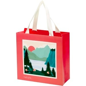 PF Smartfold 230 g/m2 paper bag with ribbon handles and gloss lamination - 24 x 10 x 24 cm