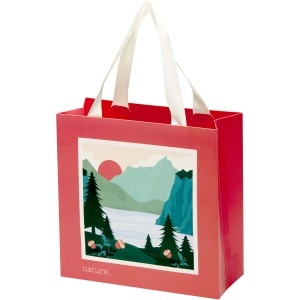 PF Smartfold 230 g/m2 paper bag with ribbon handles and matt lamination - 24 x 10 x 24 cm