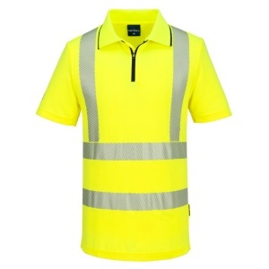 PW KX3 Sport Hi-Vis Zip Polo Shirt S/S - Img 1