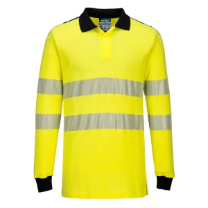 PW PW3 Modaflame Knit Hi-Vis FR Long Sleeve Polo Shirt