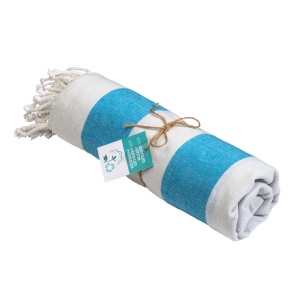 Recycled cotton fringed beach towel, size 90x170 cm - Img 13