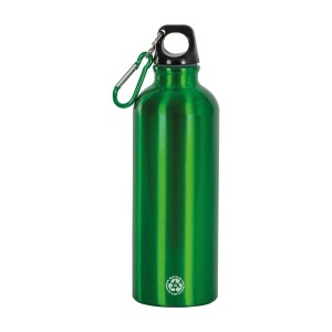 Sticlă de apă din aluminiu reciclat (500 ml), cu capac și carabină din plastic - Img 3