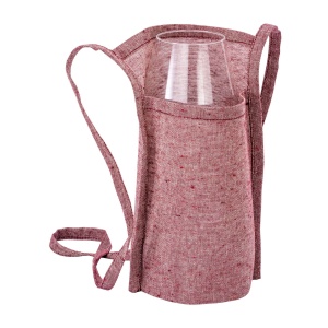 Tasting glass holder in recycled cotton 150g/m2, with 90 cm string. - Img 1