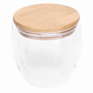 TOP BAMBOO ART S - Sticlă cu pereți dubli, capacitate aprox. 250 ml