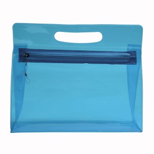 Transparent PVC cosmetic bag with zip and handle - Img 4