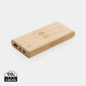 XD™ Bamboo 8.000 mAh 5W wireless powerbank