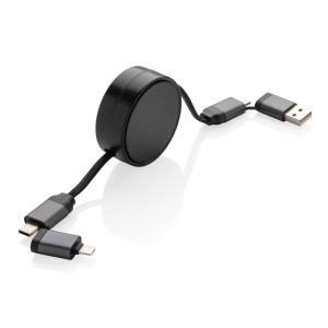 XD™ Terra RCS recycled aluminium retractable 6 in 1 cable