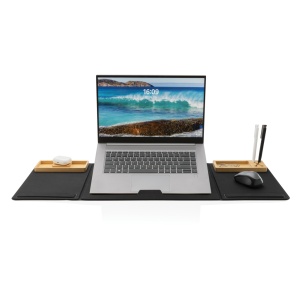 XD™ Impact AWARE RPET Foldable desk organizer with laptop stand