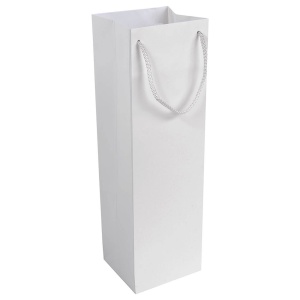 157 g/m2 matte laminated paper bottle shopping bag with gusset and bottom reinforcement - Img 1