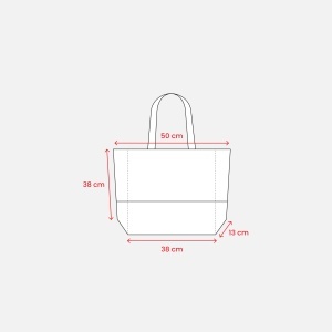 280 g/m2 cotton shopping bag with jute base, long handles and gusset - Img 3